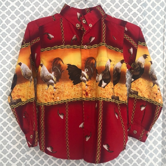 chevos Other - Western roosters boys button down cowboy shirt